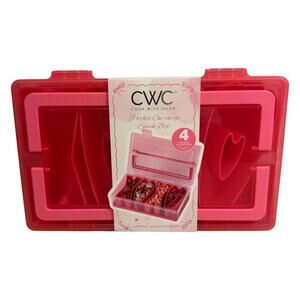 Cook with Color Red Snack Box Heart Shaped Compartments Latching Lid Valentine